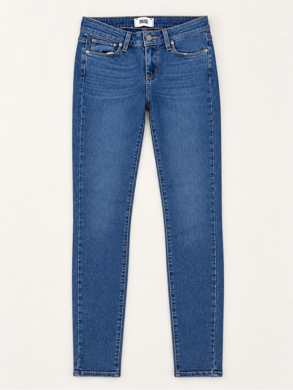 PAIGE Women's Blue High-Rise Skinny Jeans